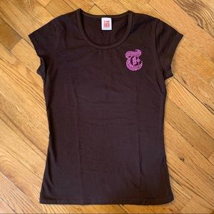 Bedazzled brown T-shirt